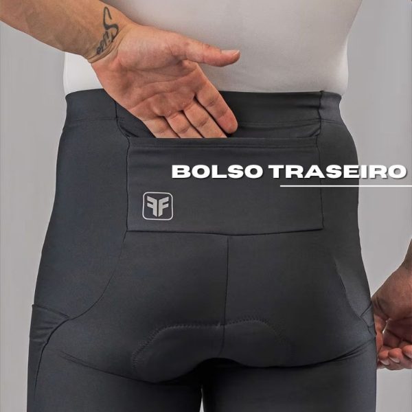 Bermuda Free Force Basic p/ Ciclismo Masculina c/ 3 Bolsos - Image 3