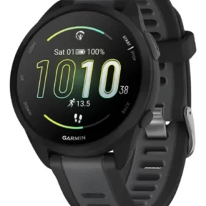 Garmin Forerunner 165 Smartwatch, Tela AMOLED 43mm, Pulseira Esportiva Preto, Compatível com Android/iOS, GPS Integrado e Resistente à Água 5 ATM